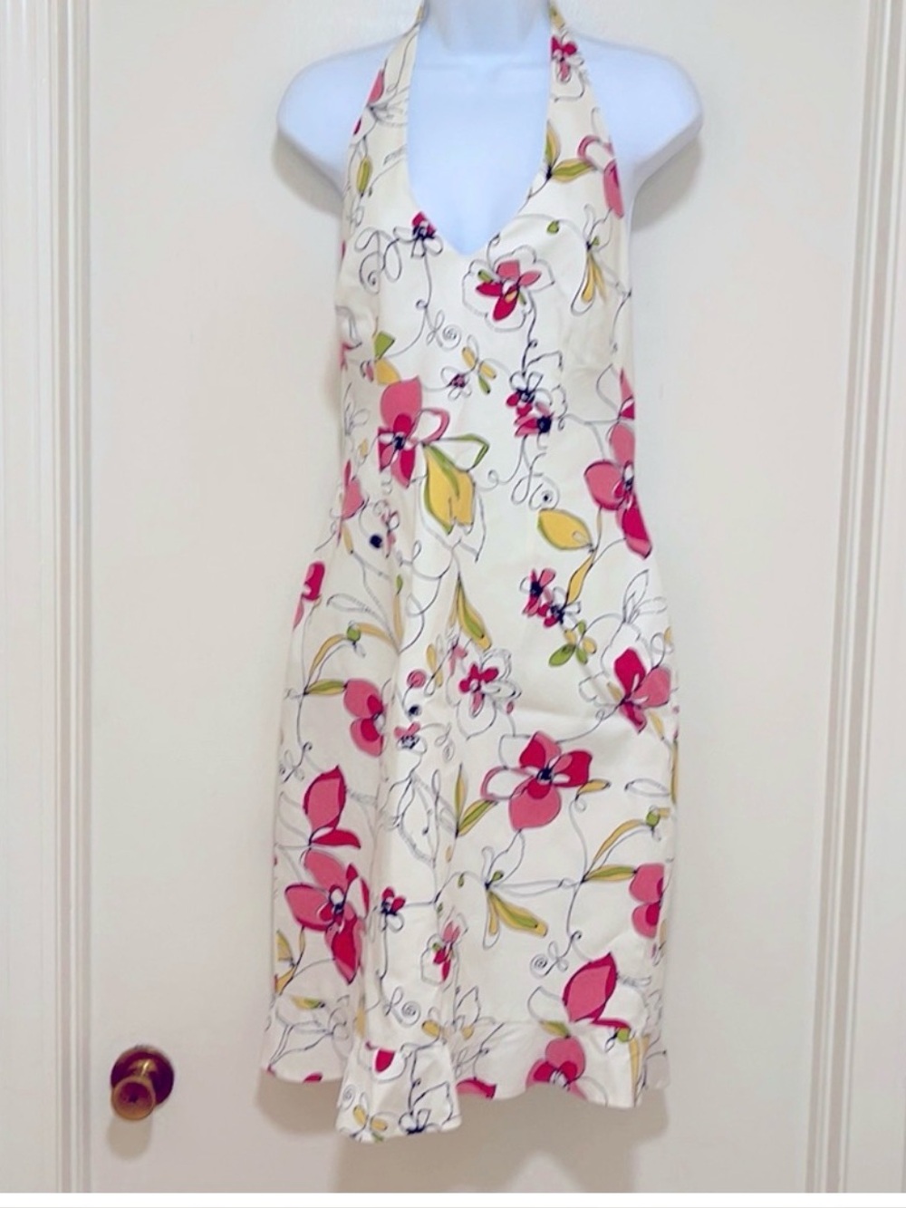 Like new David Meister Sundress with Pink & Yellow Blooms